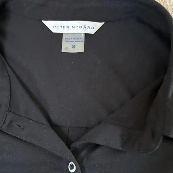 Peter Nygard Tunic Womens Sz S Black Top Blouse Stretch Shirt Lagenlook​​ - Picture 4 of 7